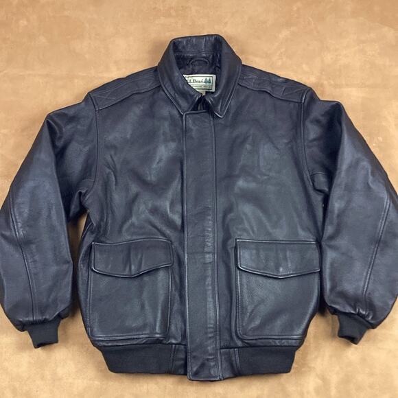 L.L Bean Goatskin Flying Tiger A-2 Thinsulate Leather Bomber Jacket Size L - Picture 3 of 12